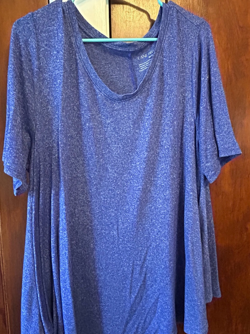 Lane Bryant Heathered Royal Blue Short Sleeve Swing Tee